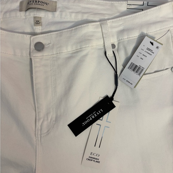 Liverpool Hannah Cropped Flare White Jeans Sz 18W NWT | Liverpool Flare Jeans - - Picture 3 of 10
